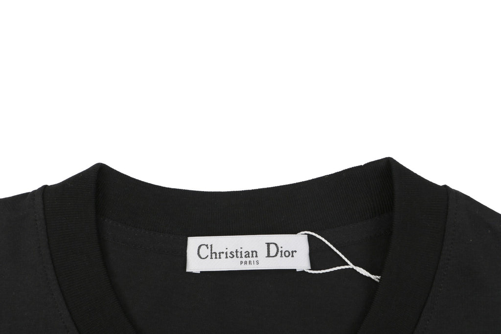 Dior Striped Faux Pocket Short-Sleeve T-Shirt – Black
