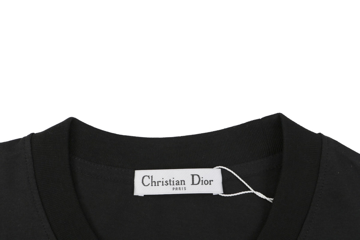 Dior Striped Faux Pocket Short-Sleeve T-Shirt – Black