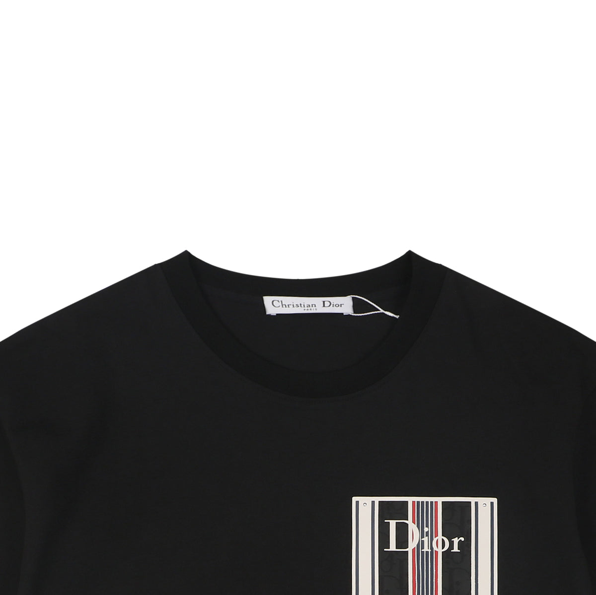 Dior Striped Faux Pocket Short-Sleeve T-Shirt – Black