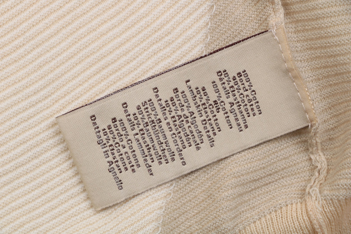 Hermès H-Buckle Jacquard Short-Sleeve Knit Top – Cream