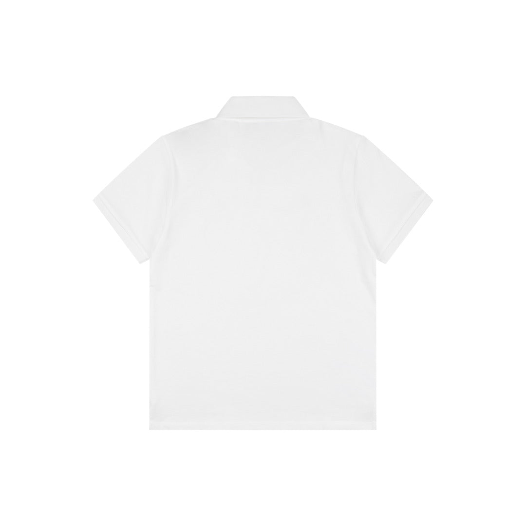 Miu Miu Mini Logo Embroidered Polo Shirt – White