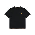 Burberry Tartan Trim Equestrian Knight Embroidered T-Shirt – Black