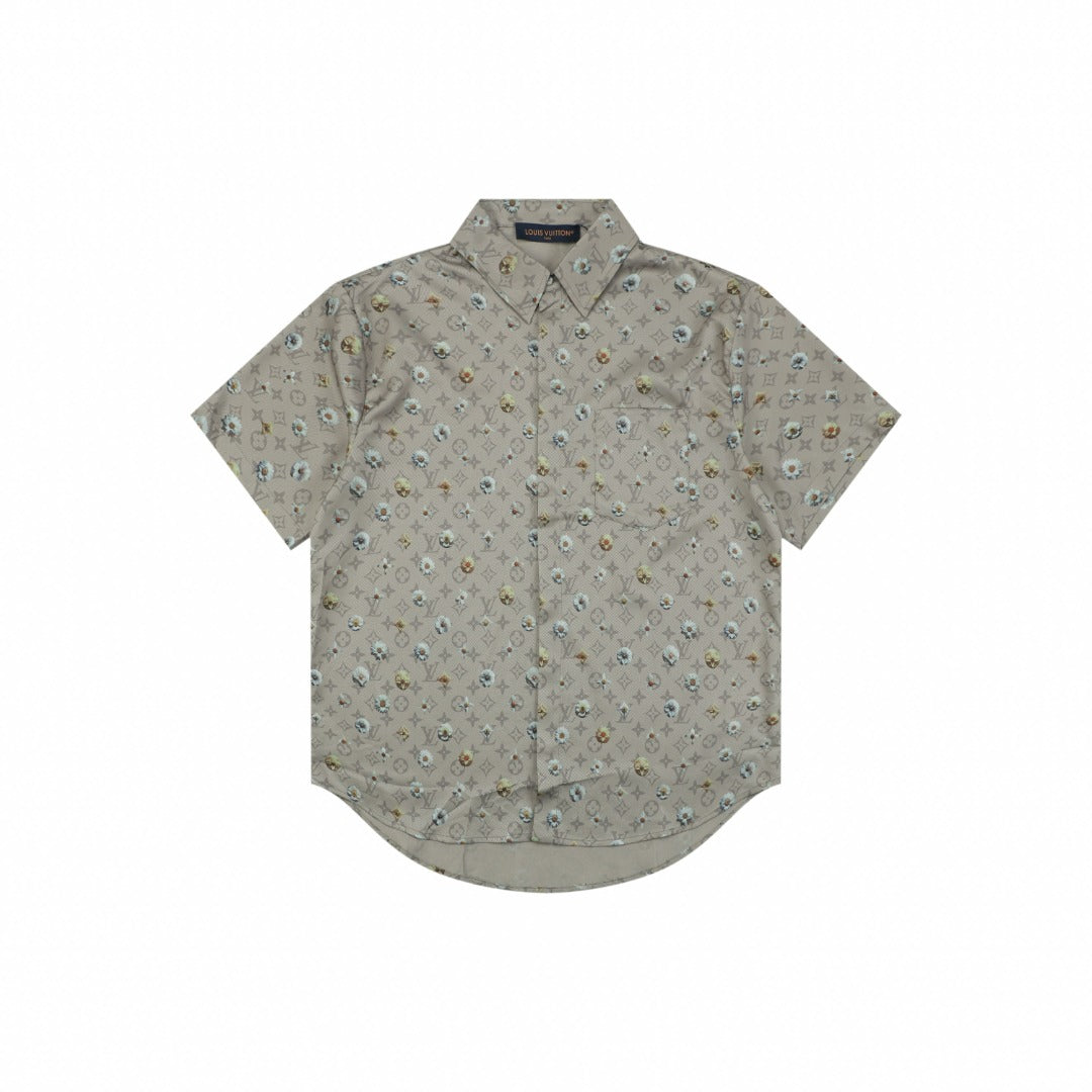Louis Vuitton Daisy Monogram All-Over Print Short-Sleeve Shirt – Sage Green