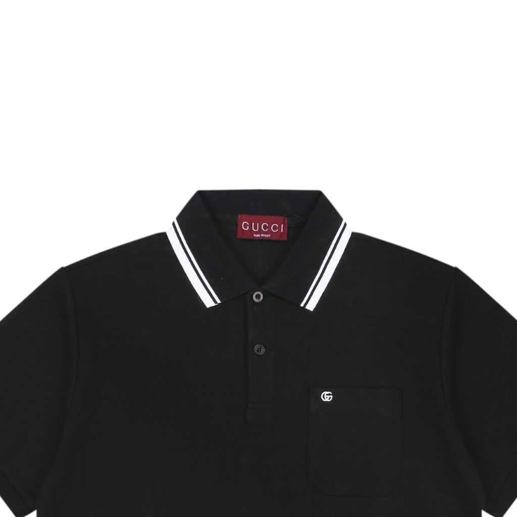 Gucci Double G Pocket Polo Shirt – Black