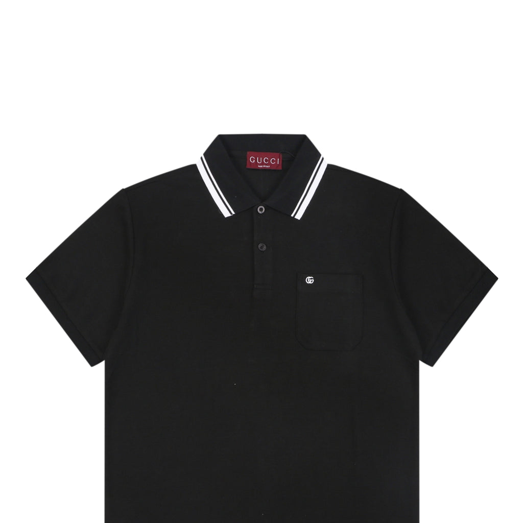 Gucci Double G Pocket Polo Shirt – Black