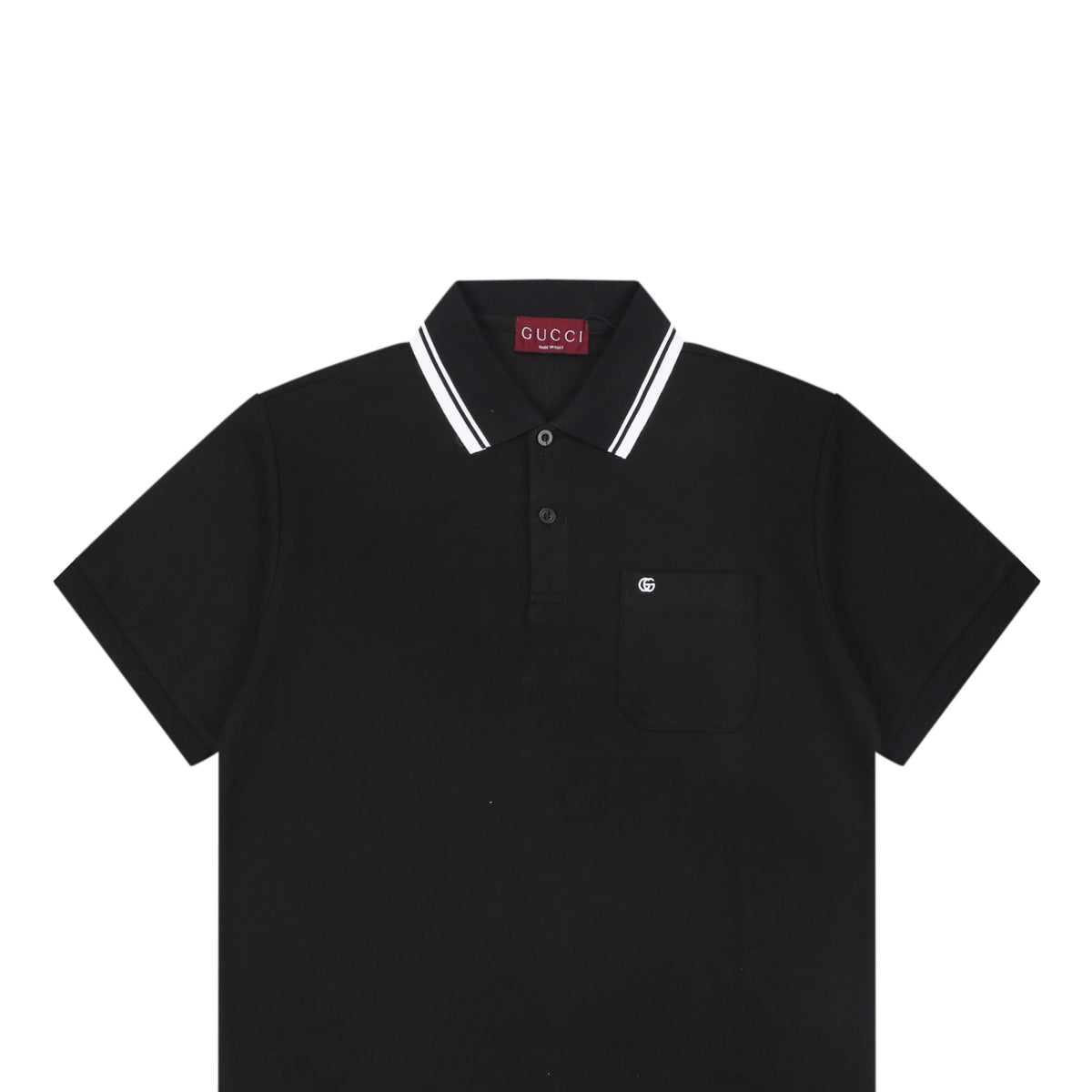 Gucci Double G Pocket Polo Shirt – Black