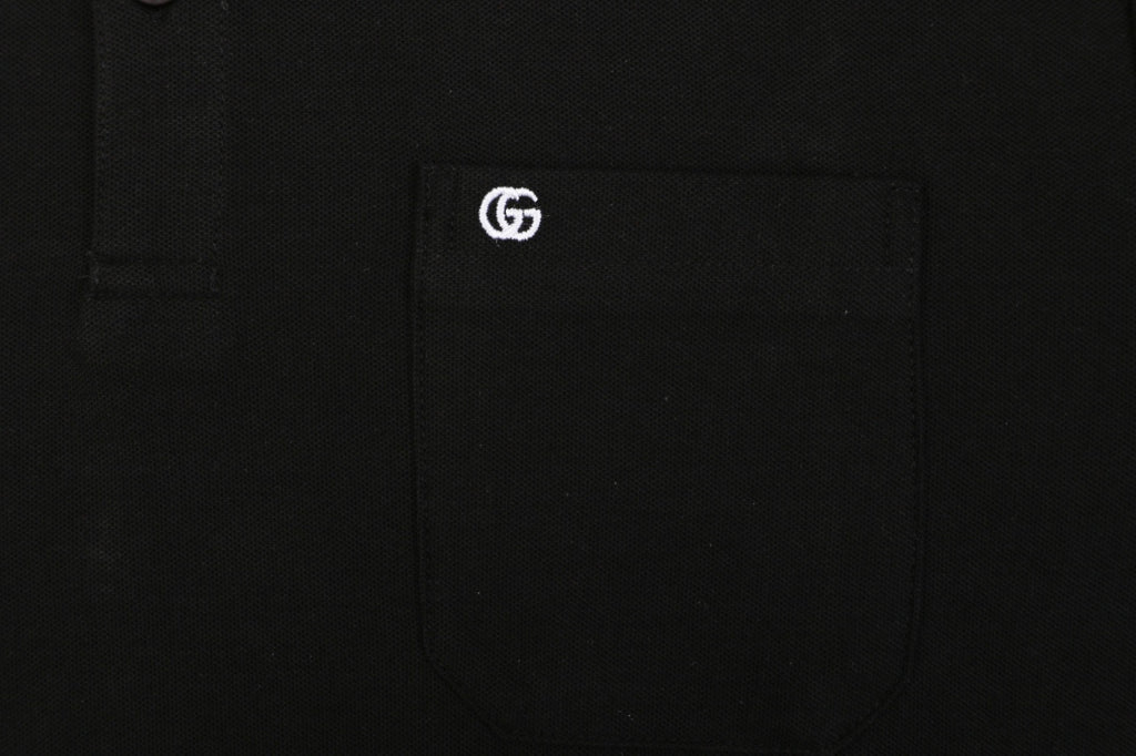 Gucci Double G Pocket Polo Shirt – Black