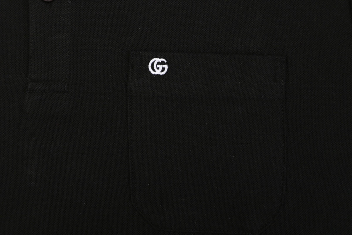 Gucci Double G Pocket Polo Shirt – Black