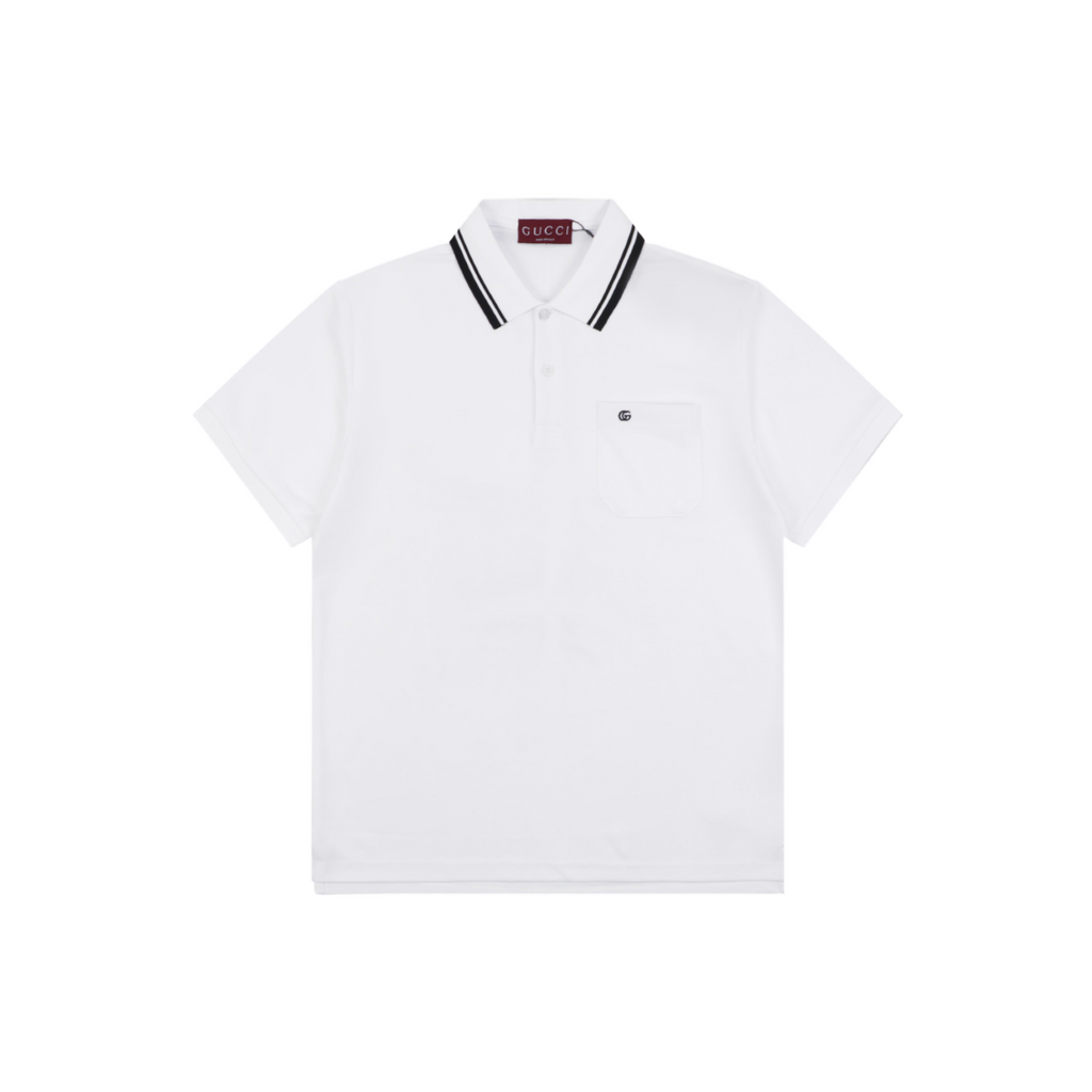 Gucci Double G Pocket Polo Shirt – White