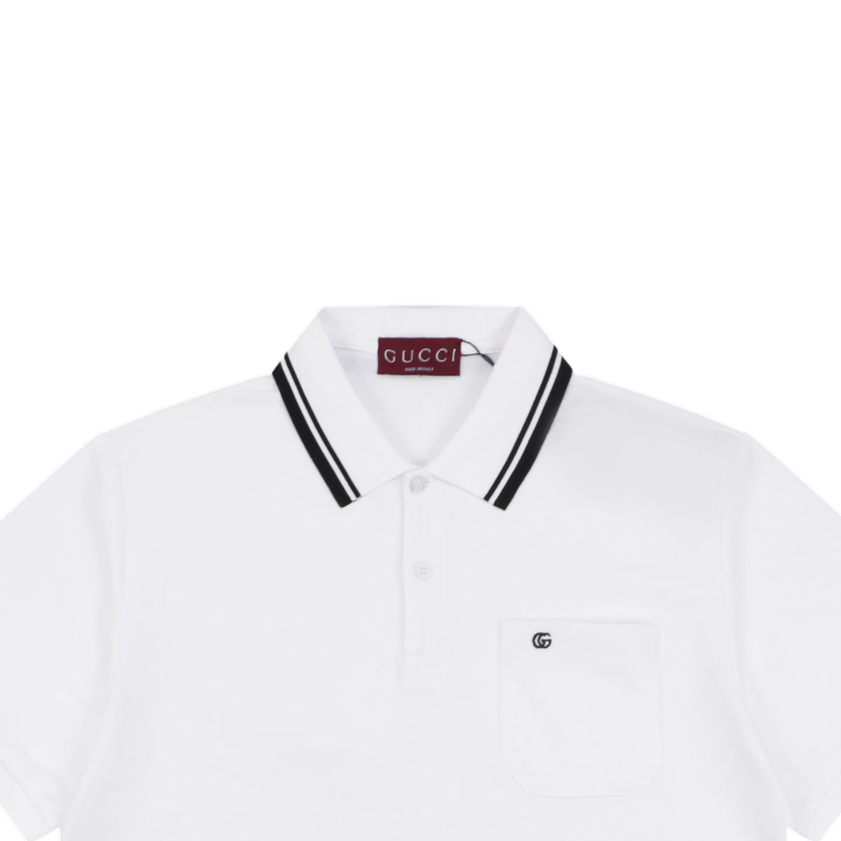 Gucci Double G Pocket Polo Shirt – White