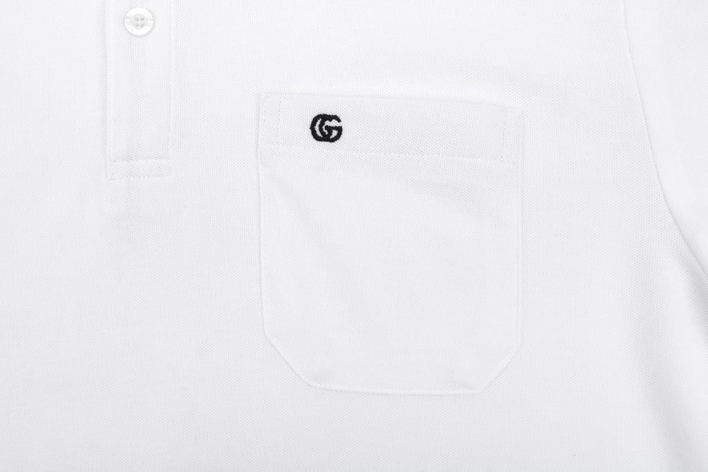 Gucci Double G Pocket Polo Shirt – White