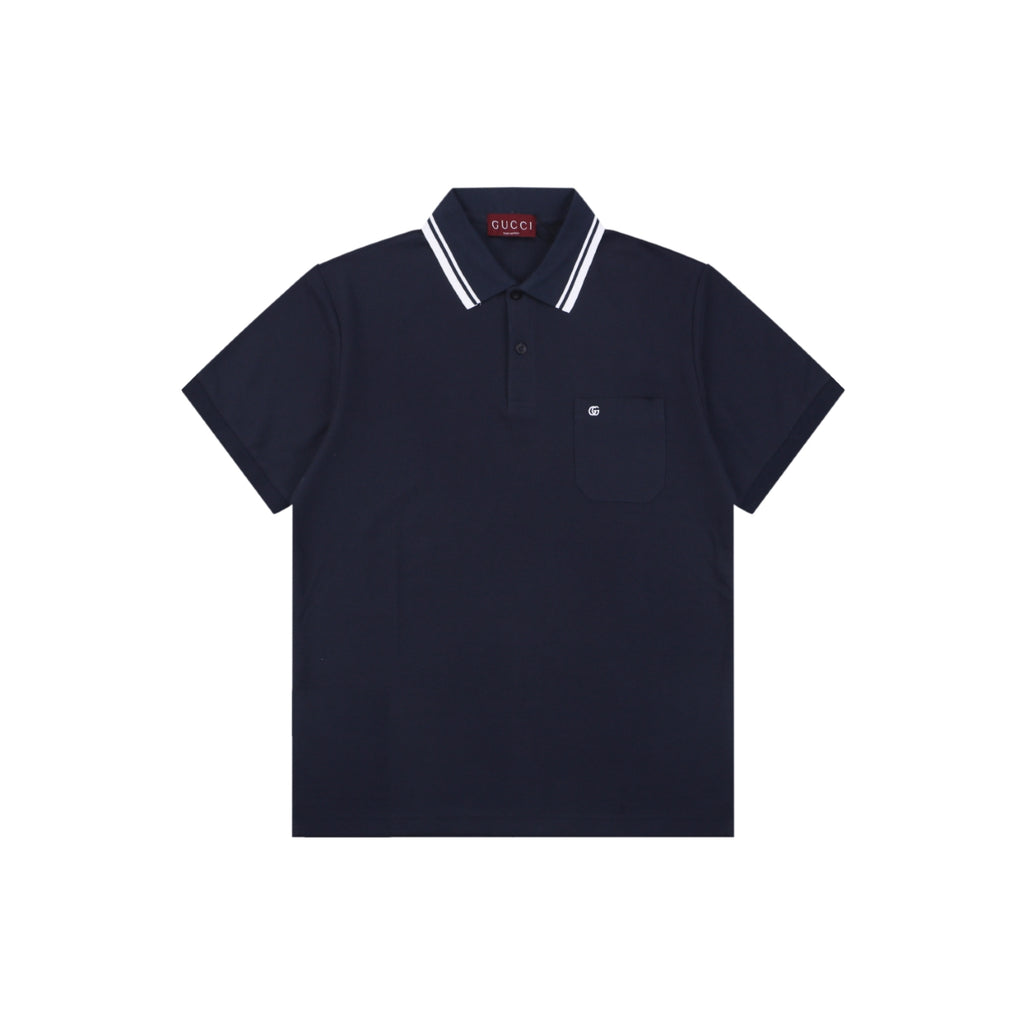 Gucci Double G Pocket Polo Shirt – Navy