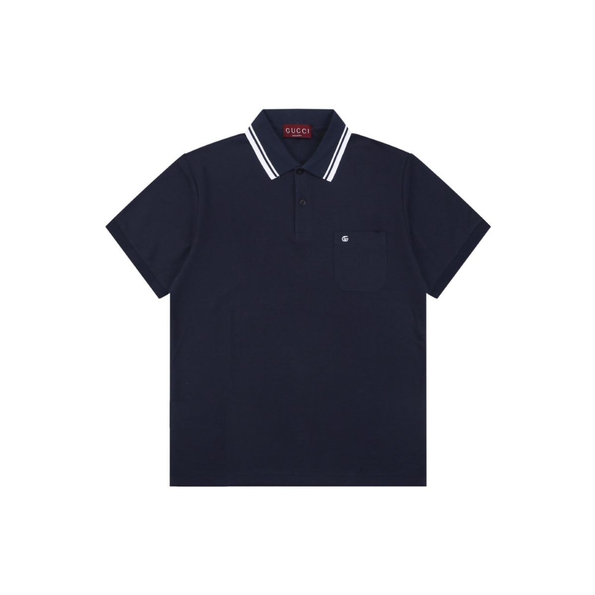 Gucci Double G Pocket Polo Shirt – Navy