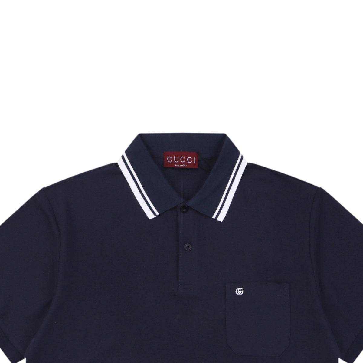 Gucci Double G Pocket Polo Shirt – Navy