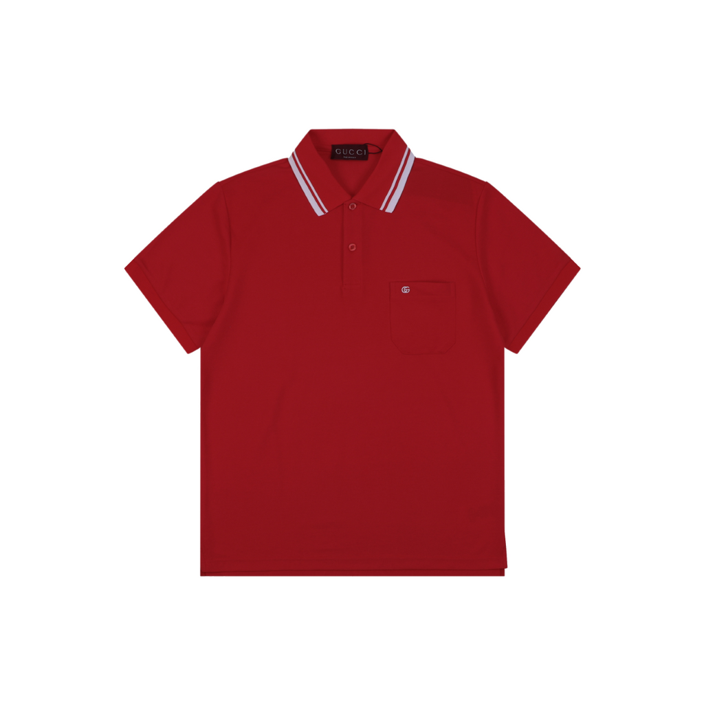 Gucci Double G Pocket Polo Shirt – Red
