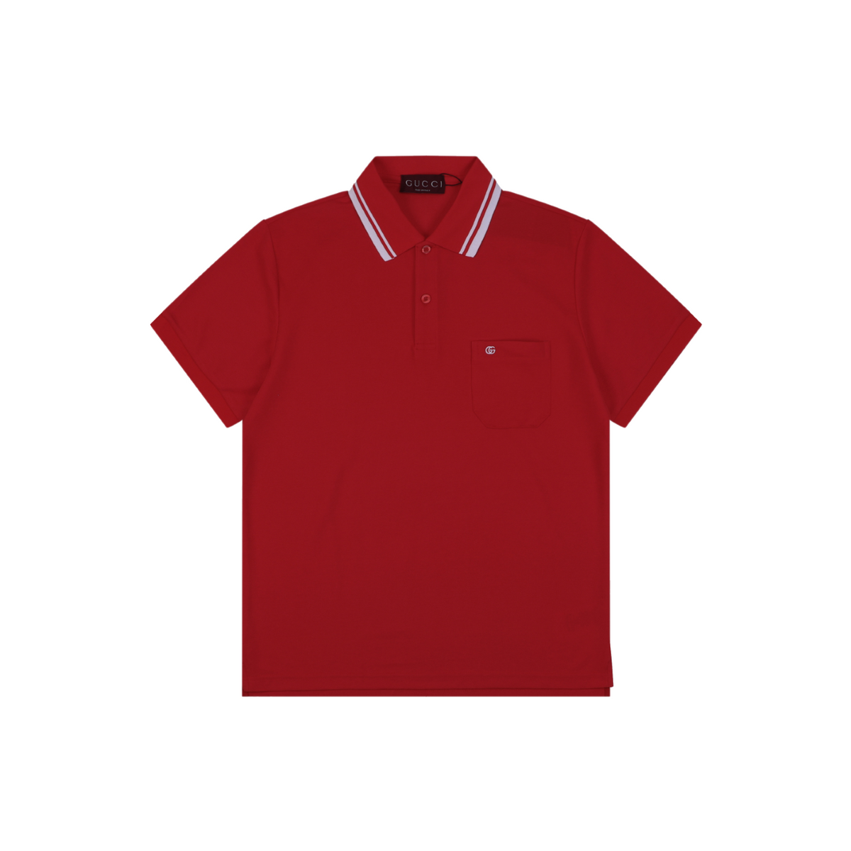 Gucci Double G Pocket Polo Shirt – Red