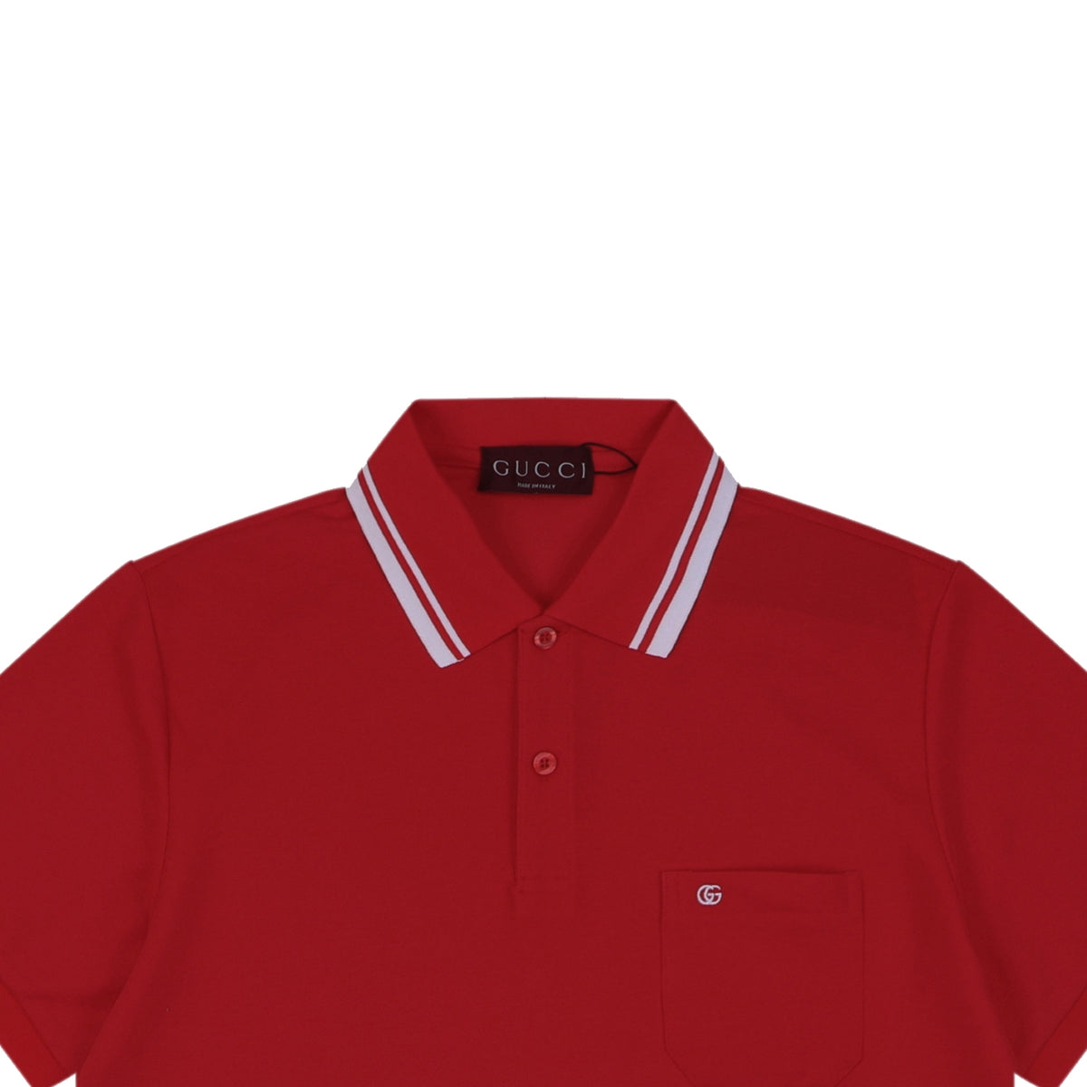 Gucci Double G Pocket Polo Shirt – Red