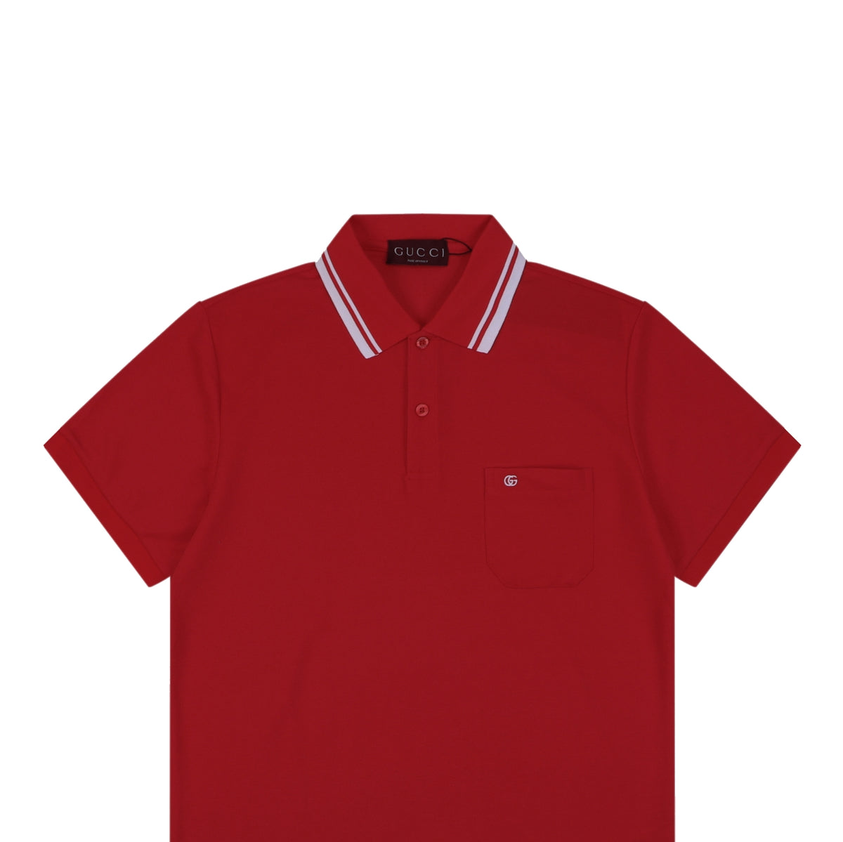 Gucci Double G Pocket Polo Shirt – Red
