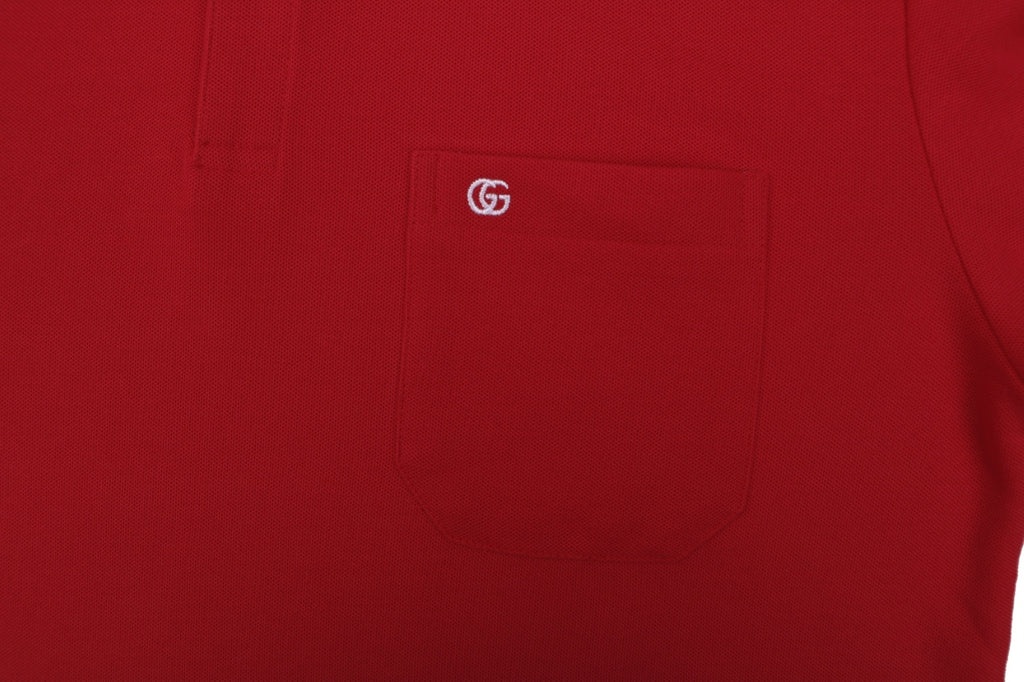 Gucci Double G Pocket Polo Shirt – Red