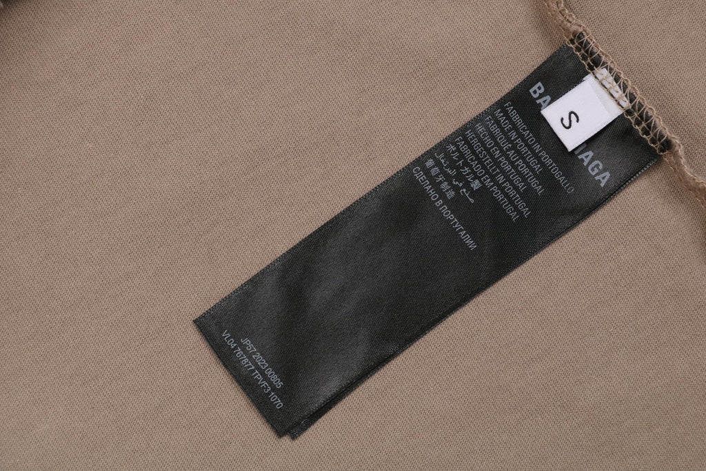 Balenciaga 25SS BB Logo Embroidered Tee – Khaki / Pink