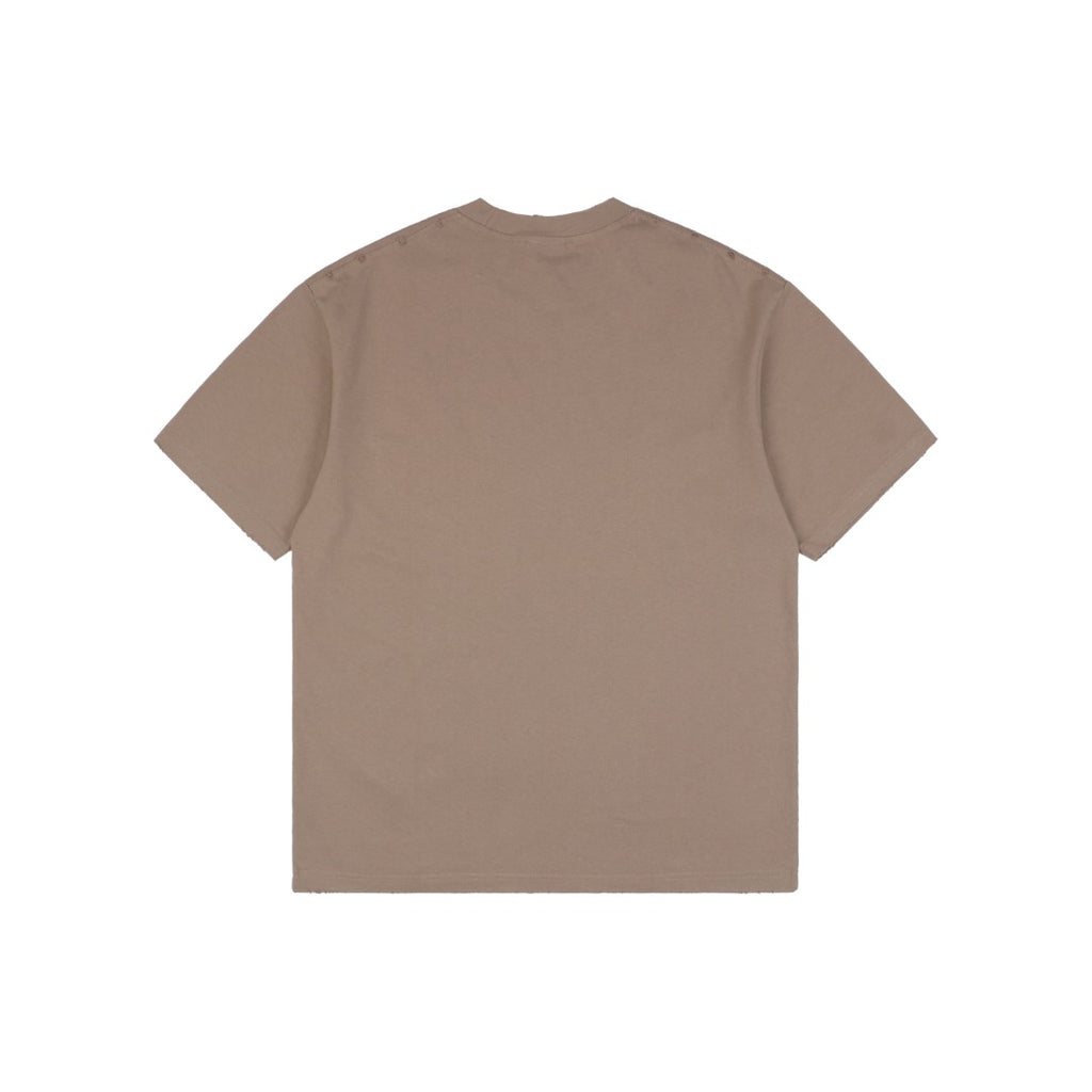 Balenciaga 25SS BB Logo Embroidered Tee – Khaki / Pink