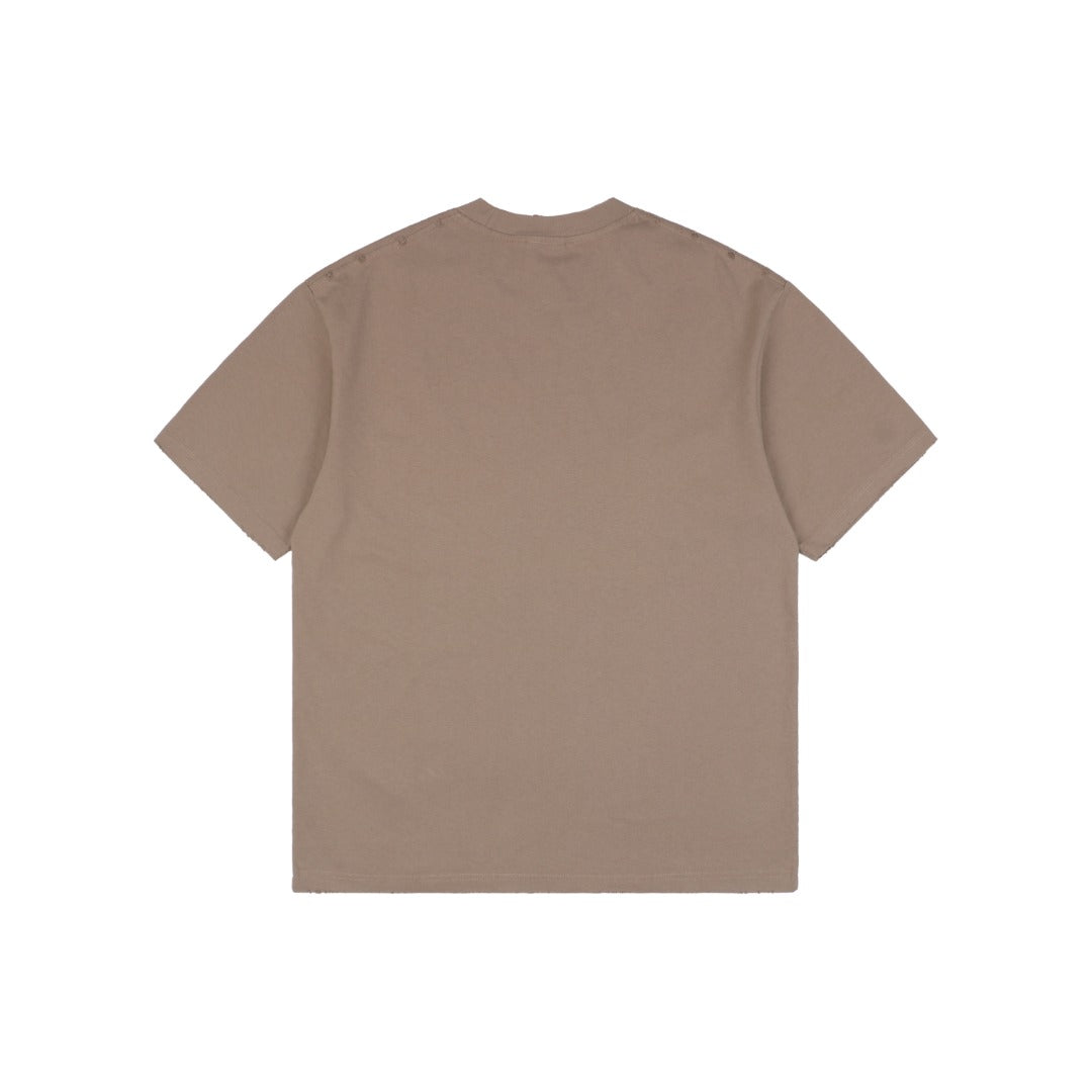 Balenciaga 25SS BB Logo Embroidered Tee – Khaki / Pink