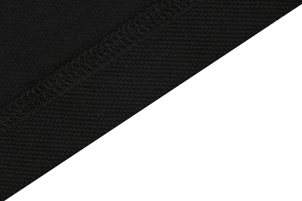 Prada Jacquard Medal Badge Contrast Collar Polo Shirt – Black