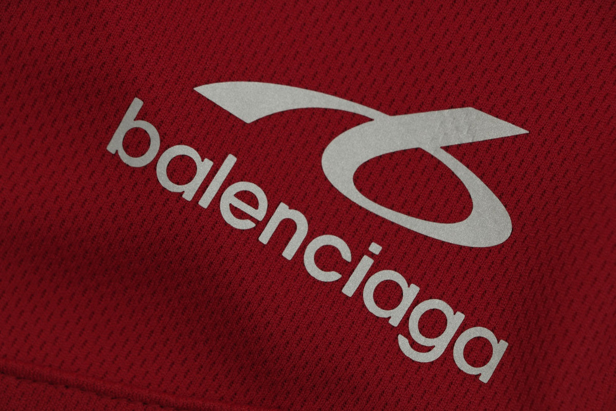 Balenciaga Wheat Ear BB Crest Soccer Shorts – Burgundy / White