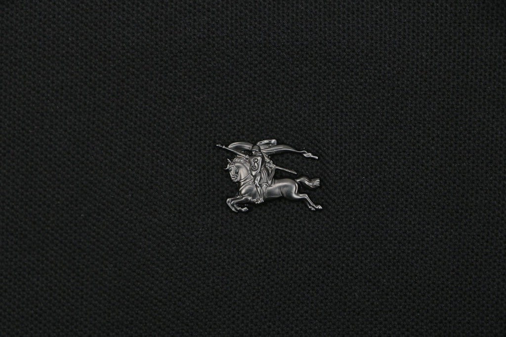 Burberry Metal Equestrian Knight Polo Shirt – Black