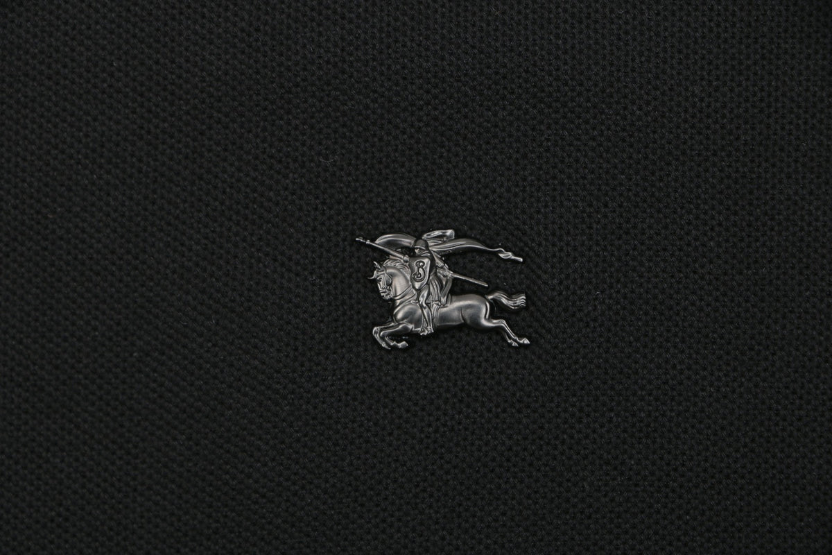 Burberry Metal Equestrian Knight Polo Shirt – Black