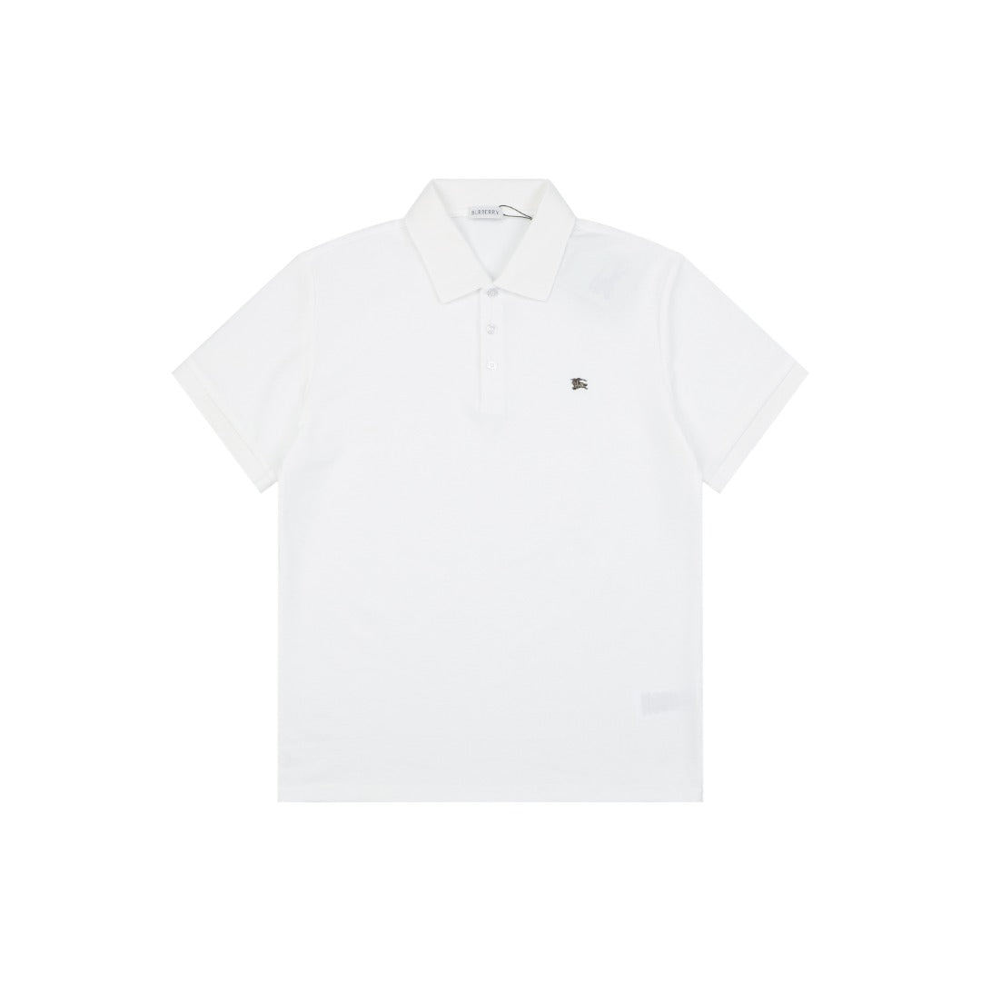 Burberry Metal Equestrian Knight Polo Shirt – White