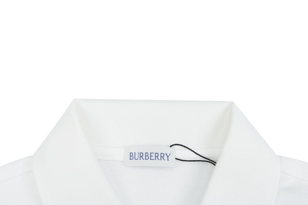 Burberry Metal Equestrian Knight Polo Shirt – White