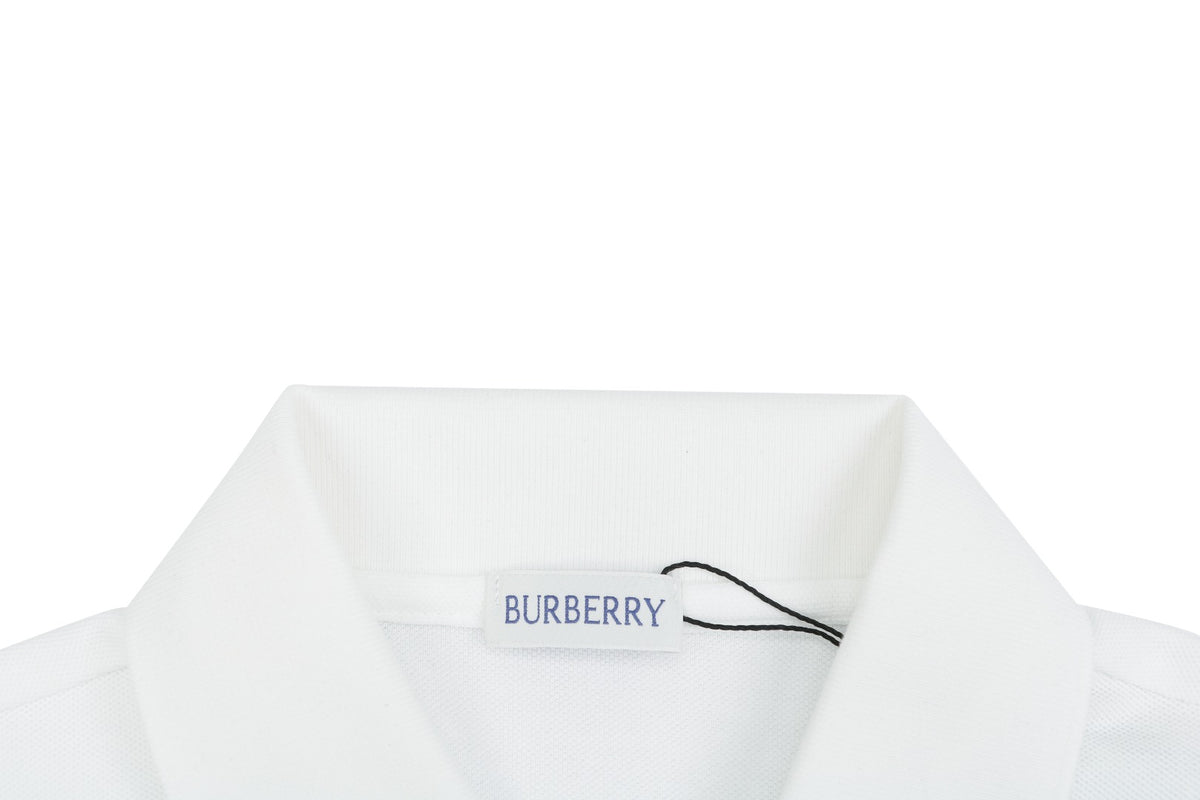 Burberry Metal Equestrian Knight Polo Shirt – White