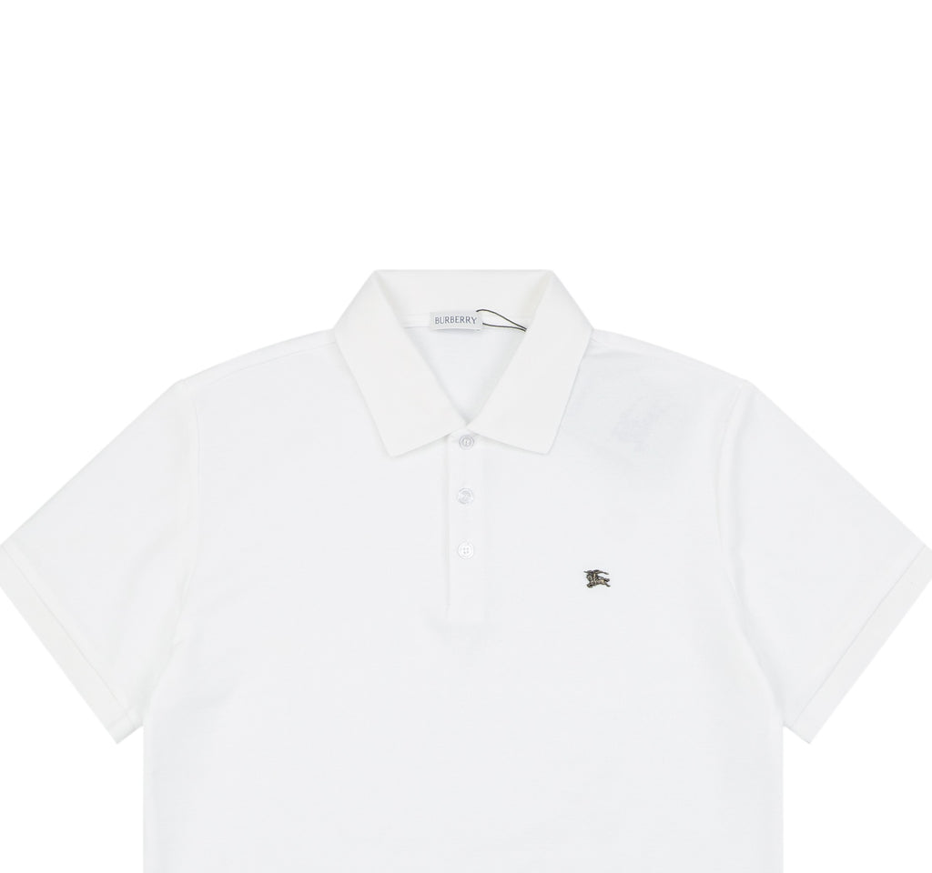 Burberry Metal Equestrian Knight Polo Shirt – White