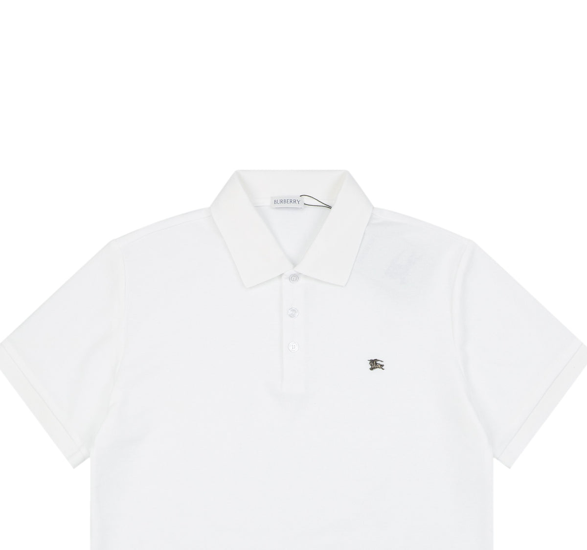 Burberry Metal Equestrian Knight Polo Shirt – White