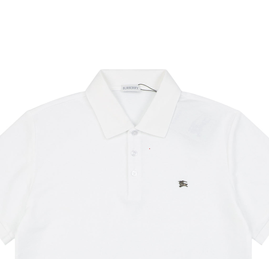 Burberry Metal Equestrian Knight Polo Shirt – White