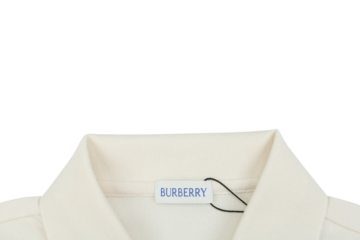 Burberry Metal Equestrian Knight Polo Shirt – Cream