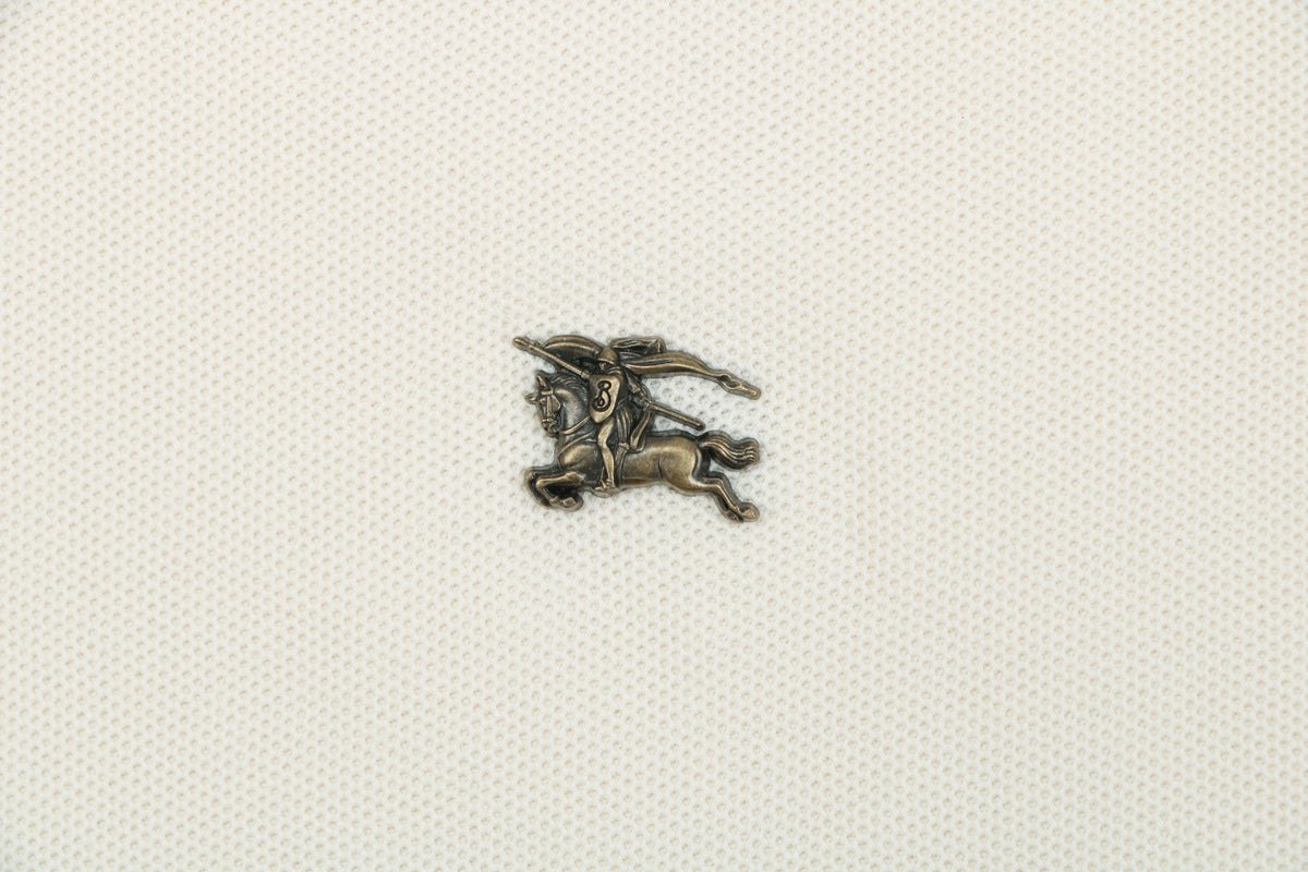 Burberry Metal Equestrian Knight Polo Shirt – Cream