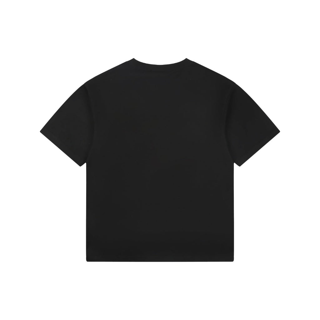 Dior Cursive Script Logo Embroidered Tee – Black