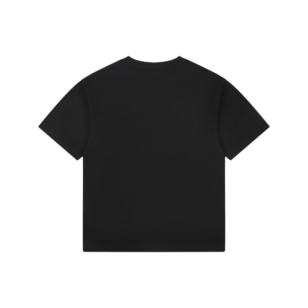 Dior Cursive Script Logo Embroidered Tee – Black