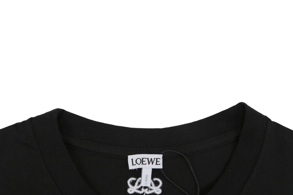 Loewe Big Red Beast Appliqué Embroidered Tee – Black