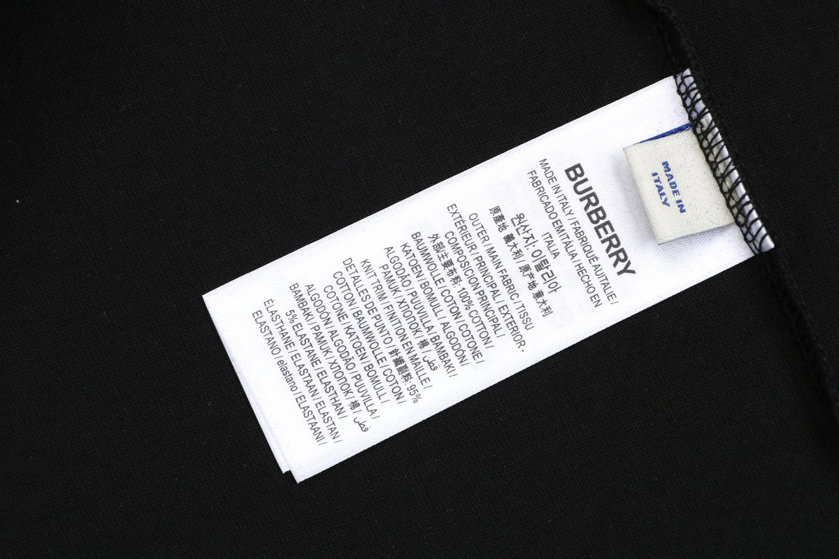 Burberry Thistle Floral Logo Print Short-Sleeve Tee Black