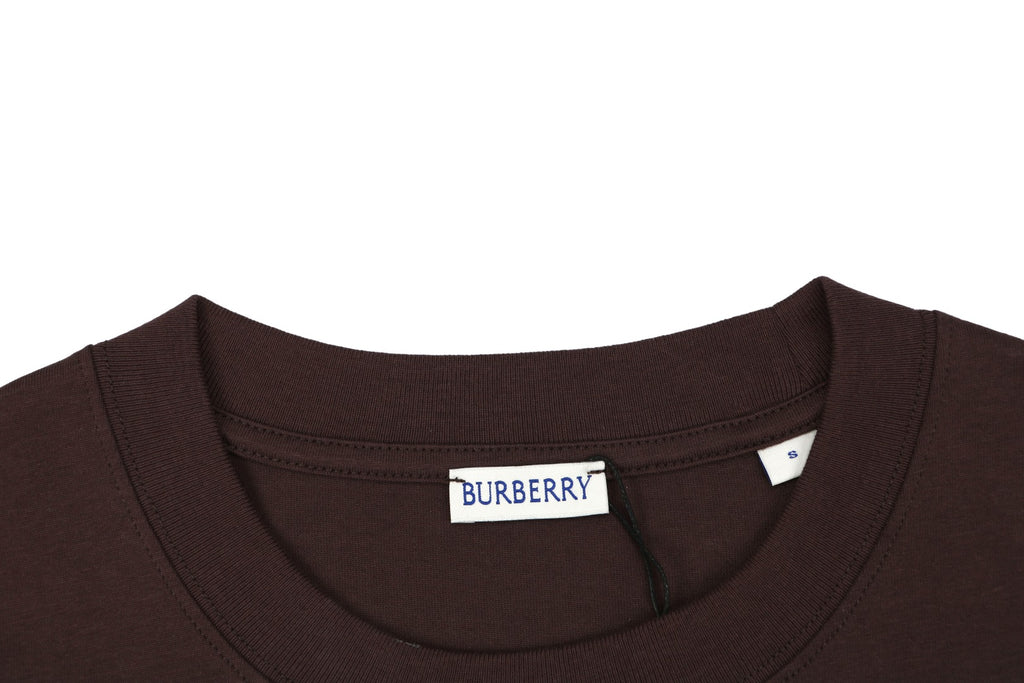 Burberry Thistle Floral Logo Print Short-Sleeve Tee Brown