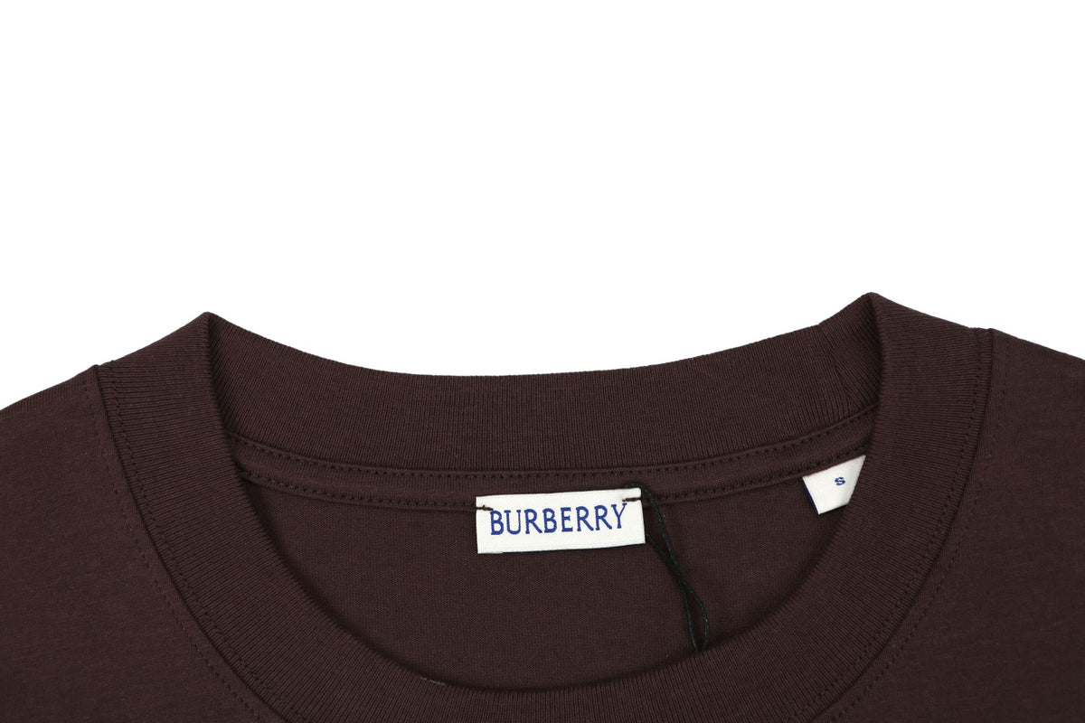 Burberry Thistle Floral Logo Print Short-Sleeve Tee Brown