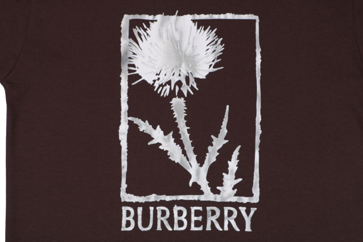 Burberry Thistle Floral Logo Print Short-Sleeve Tee Brown