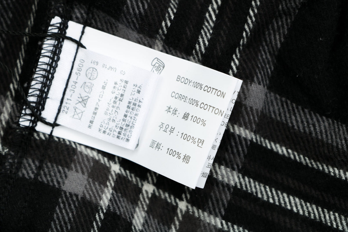 Chrome Hearts Plaid Cross Leather Patch 3/4 Shorts Black