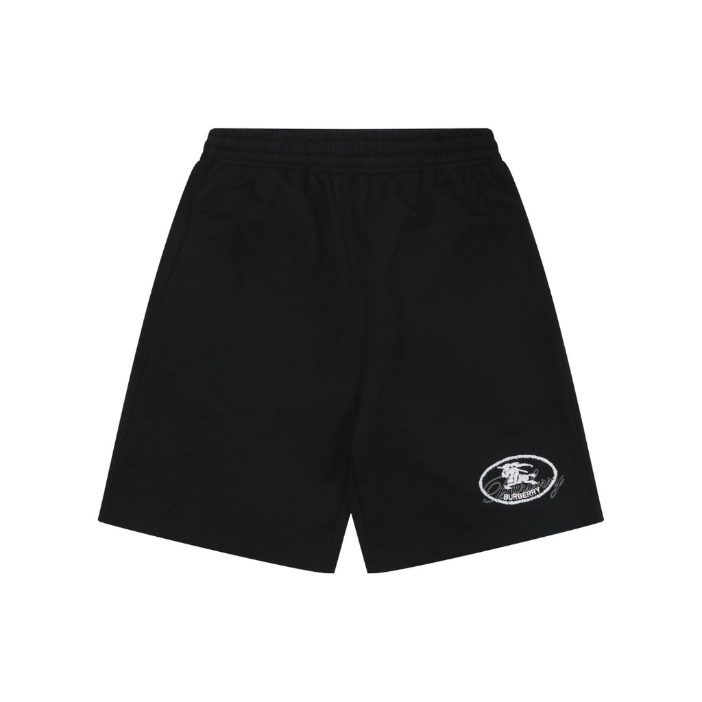 Burberry Oval Equestrian Knight Embroidered Shorts Black