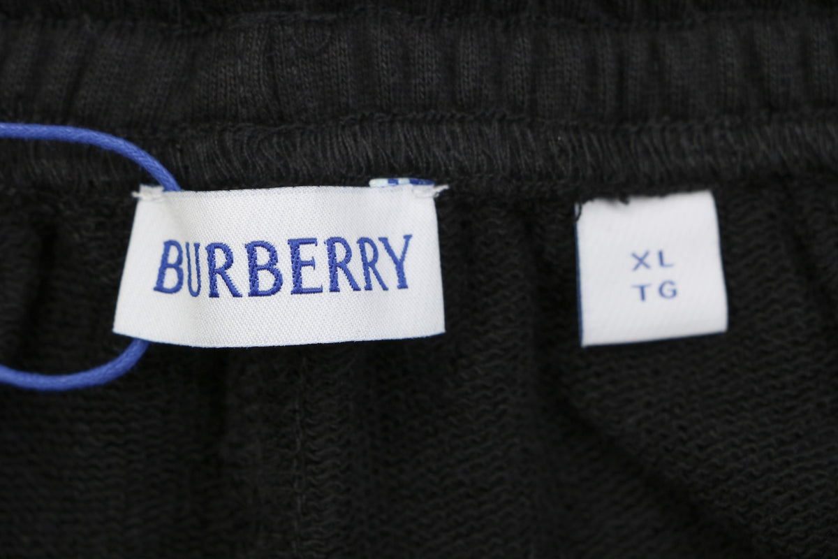 Burberry Oval Equestrian Knight Embroidered Shorts Black