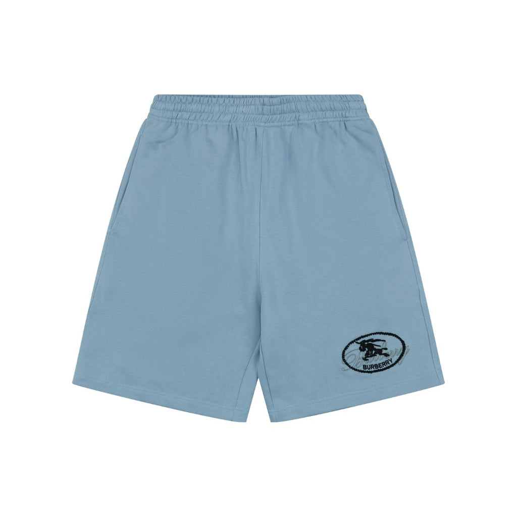 Burberry Oval Equestrian Knight Embroidered Shorts Blue