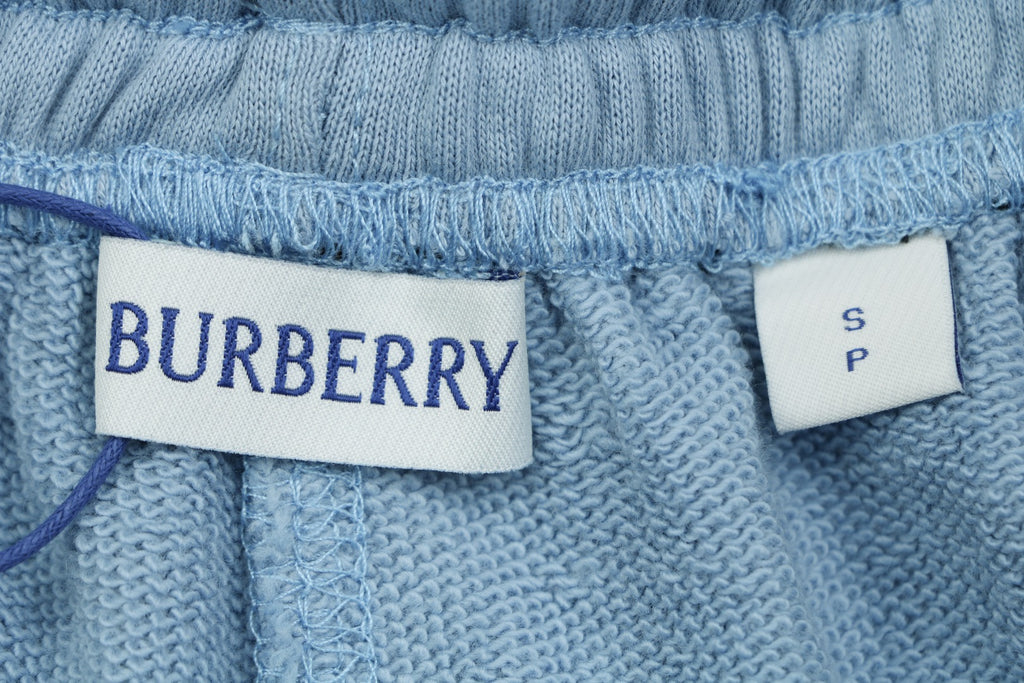 Burberry Oval Equestrian Knight Embroidered Shorts Blue